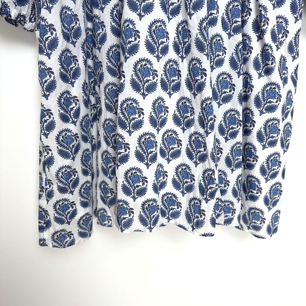 NWT J.Crew V-Neck Mini Dress Bouquet Block Print Blue White XXL - Picture 9 of 12